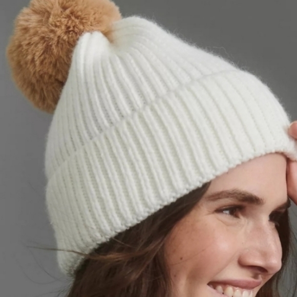 Rare! Anthropologie Pick-a-pom Faux Fur Topper - Taupe - Picture 2 of 9